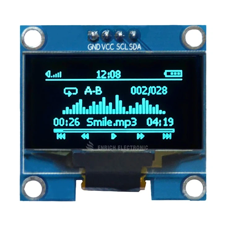 1,3 tommers 128x64 skjermmodul I2c Oled SSD1306 eller SSH1106 driver IC