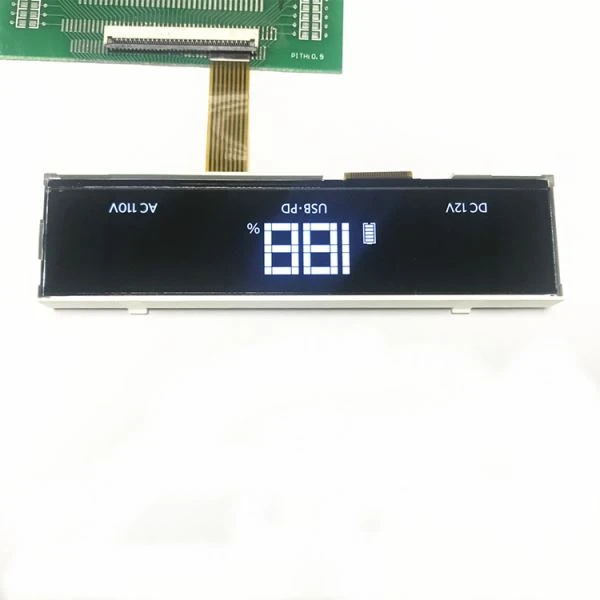 Tilpasset svart segment LCD med hvit bakgrunnsbelysning